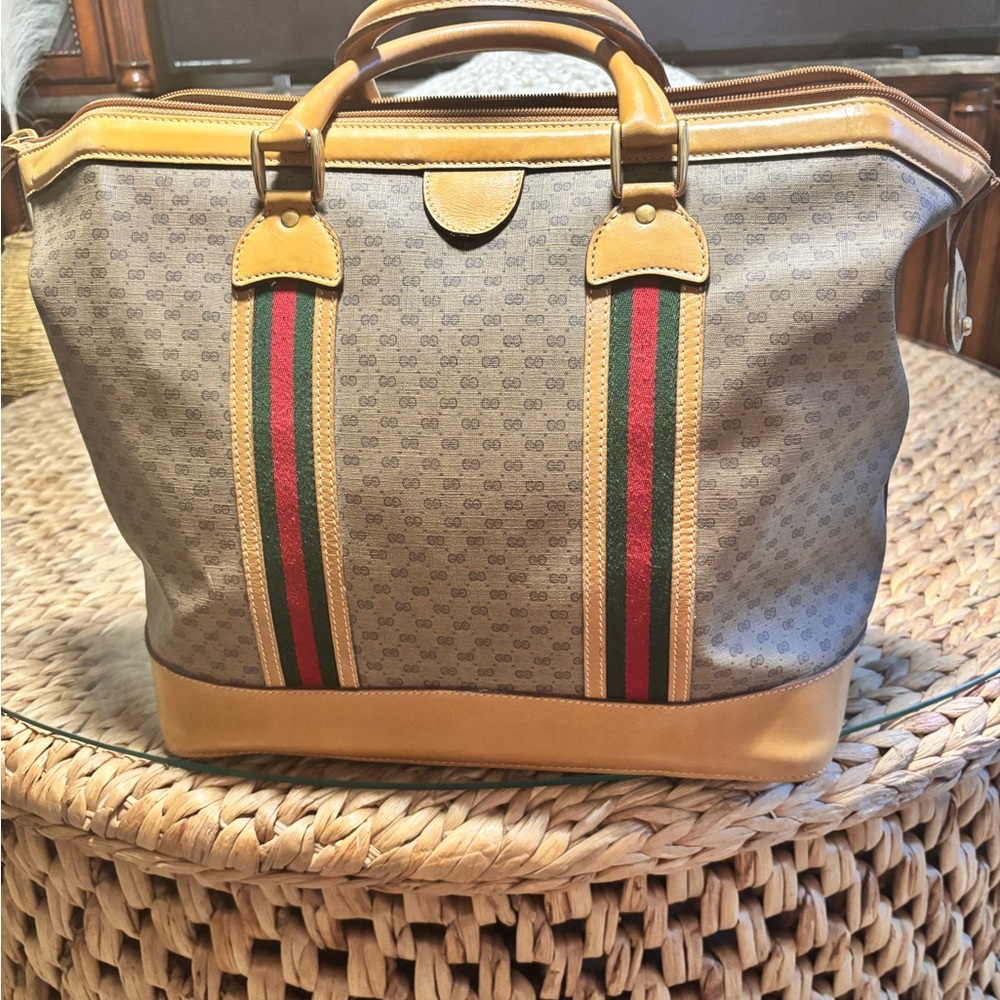 Gucci, Luxury Brown and Tan Designer Tote Bag